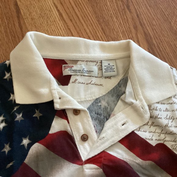 American Summer Clothing Co. Patriotic Short Sleeve Polo Shirt  Size M - Picture 4 of 4
